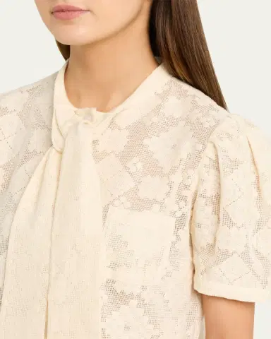 ALIX OF BOHEMIA Chance Eyelet Tie-Neck Top | Thumbnail 5 ALIX OF BOHEMIA Chance Eyelet Tie-Neck Top | Thumbnail 5