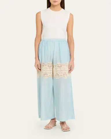 ALIX OF BOHEMIA Margie Wide-Leg Lace Panel Pants | Thumbnail 2 ALIX OF BOHEMIA Margie Wide-Leg Lace Panel Pants | Thumbnail 2