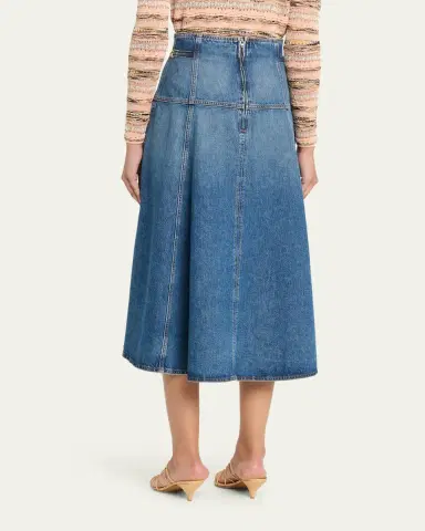 Ulla Johnson Brigette Denim Midi Skirt | Thumbnail 3 Ulla Johnson Brigette Denim Midi Skirt | Thumbnail 3