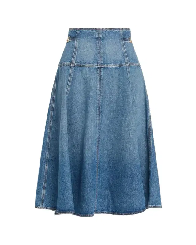 Ulla Johnson Brigette Denim Midi Skirt