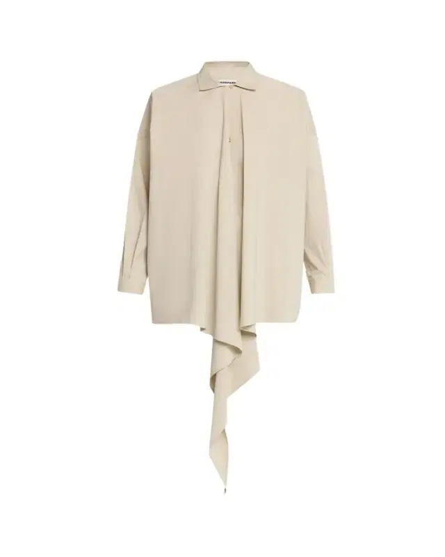 Romy Ruffled Long-Sleeve Cotton Shirt