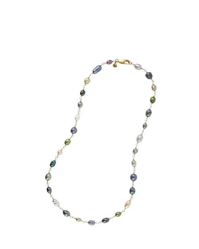 Presley Oldham Trail Mix Necklace with Multicolor Pearls