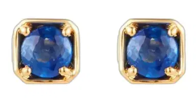 Wish Fine Jewelry 1.111ct Sapphire 14K Gold Dainty Bezel Earrings | Thumbnail 1 Wish Fine Jewelry 1.111ct Sapphire 14K Gold Dainty Bezel Earrings | Thumbnail 1