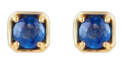 Wish Fine Jewelry 1.111ct Sapphire 14K Gold Dainty Bezel Earrings