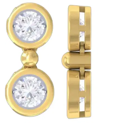 Wish Fine Jewelry 1.281ct Diamond 14K Gold Bezel Drop Earrings | Thumbnail 1