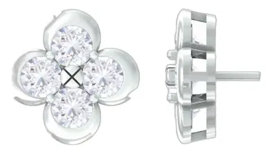 Wish Fine Jewelry 1.531ct Diamond 14K Gold Flower Stud Earrings | Thumbnail 1 Wish Fine Jewelry 1.531ct Diamond 14K Gold Flower Stud Earrings | Thumbnail 1