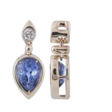 Wish Fine Jewelry 2.554ct Diamond Sapphire 14K Gold Drop Earrings | Thumbnail 1 Wish Fine Jewelry 2.554ct Diamond Sapphire 14K Gold Drop Earrings | Thumbnail 1