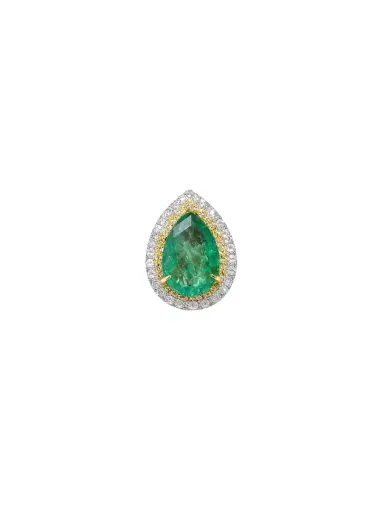 Wish Fine Jewelry 5.37ct Emerald Diamond 18K Gold Pear Cocktail Ring | Thumbnail 1 Wish Fine Jewelry 5.37ct Emerald Diamond 18K Gold Pear Cocktail Ring | Thumbnail 1