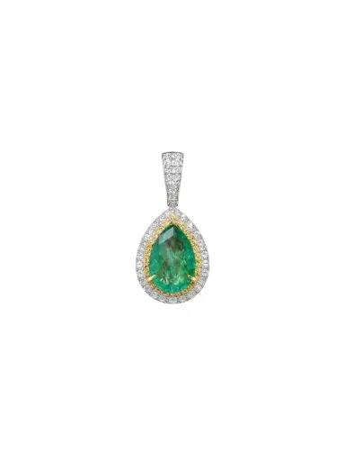 Wish Fine Jewelry 5.39ct Emerald Diamond 18K Gold Dangle Pendant | Thumbnail 1 Wish Fine Jewelry 5.39ct Emerald Diamond 18K Gold Dangle Pendant | Thumbnail 1