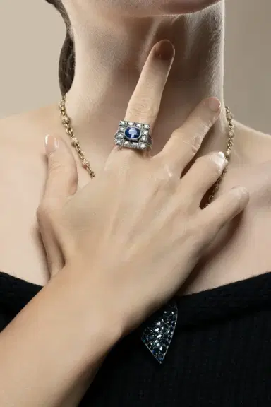 Sylva & Cie Diamond Ceylon Renee French Cut Ring | Thumbnail 3