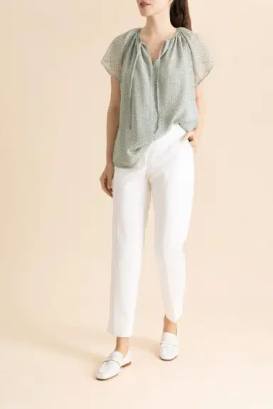 MAISON COMMON Lattice Flutter Cap Sleeve Blouse | Thumbnail 2 MAISON COMMON Lattice Flutter Cap Sleeve Blouse | Thumbnail 2