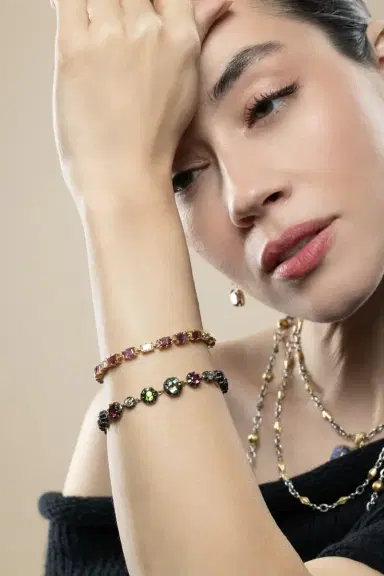 Sylva & Cie Pink Tourmaline Diamond Tennis Bracelet | Thumbnail 3