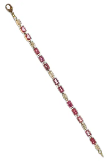 Sylva & Cie Pink Tourmaline Diamond Tennis Bracelet | Thumbnail 1