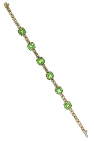 Sylva & Cie Tourmaline Diamond Cushion Cut Bracelet | Thumbnail 1