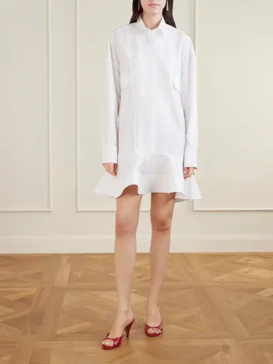 Stella McCartney Piqué-trimmed Cotton-poplin Mini Dress | Thumbnail 2 Stella McCartney Piqué-trimmed Cotton-poplin Mini Dress | Thumbnail 2