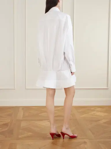 Stella McCartney Piqué-trimmed Cotton-poplin Mini Dress | Thumbnail 3 Stella McCartney Piqué-trimmed Cotton-poplin Mini Dress | Thumbnail 3