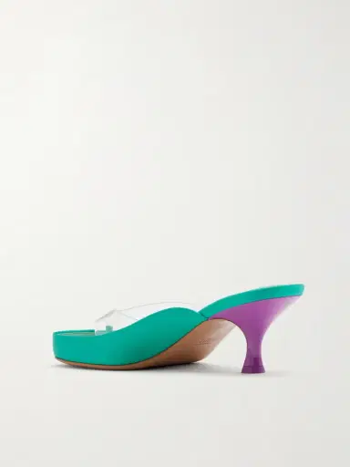 Chloé Junie Pvc-trimmed Satin Sandals | Thumbnail 3 Chloé Junie Pvc-trimmed Satin Sandals | Thumbnail 3