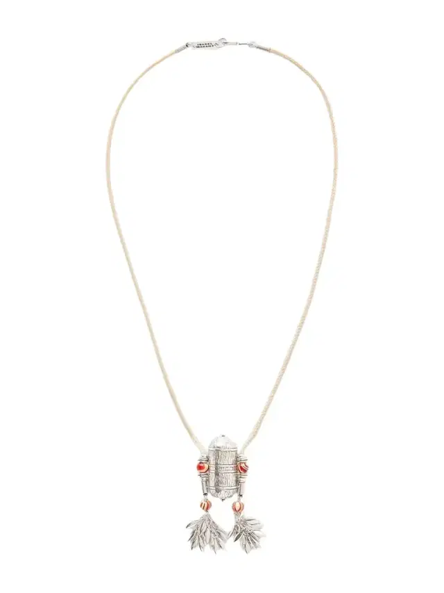 Janis Silver-tone, Leather And Wood Necklace