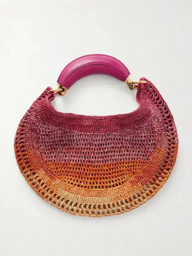 Chloé Summer Banana Leather-trimmed Embroidered Raffia Tote | Thumbnail 4 Chloé Summer Banana Leather-trimmed Embroidered Raffia Tote | Thumbnail 4