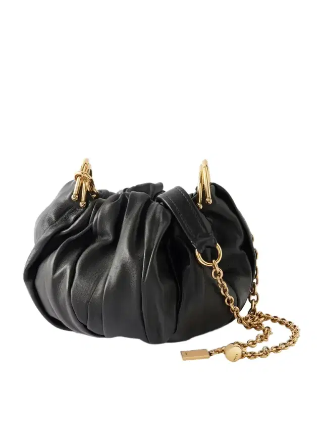 Pleated Leather Shoulder Bag