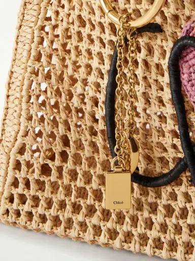 Chloé Embellished Leather-trimmed Raffia Tote Bag | Thumbnail 5 Chloé Embellished Leather-trimmed Raffia Tote Bag | Thumbnail 5