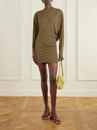 Jacquemus The Mistral Open-back Draped Jersey Mini Dress | Thumbnail 2 Jacquemus The Mistral Open-back Draped Jersey Mini Dress | Thumbnail 2