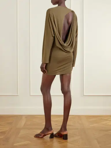 Jacquemus The Mistral Open-back Draped Jersey Mini Dress | Thumbnail 3 Jacquemus The Mistral Open-back Draped Jersey Mini Dress | Thumbnail 3