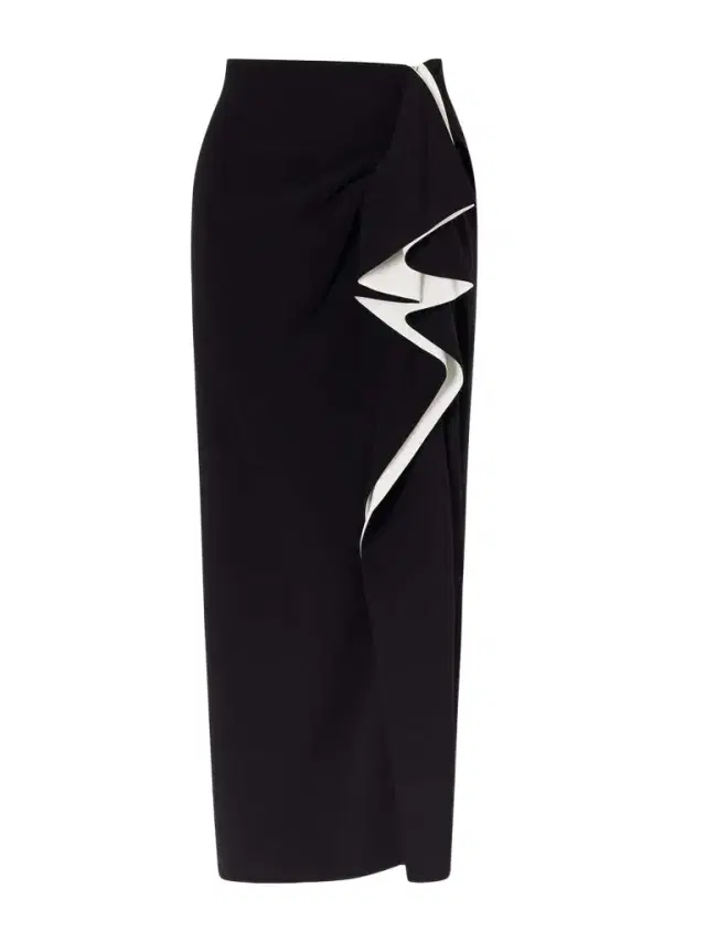 Cella Ruffled Crepe Maxi Skirt