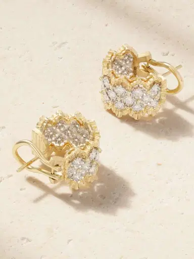 Buccellati Rombi 18-karat Yellow And White Gold Diamond Earrings | Thumbnail 4 Buccellati Rombi 18-karat Yellow And White Gold Diamond Earrings | Thumbnail 4