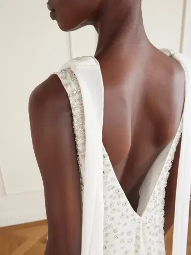 Clio Peppiatt Kaia Scarf-detailed Crystal-embellished Crinkled-chiffon Gown | Thumbnail 5 Clio Peppiatt Kaia Scarf-detailed Crystal-embellished Crinkled-chiffon Gown | Thumbnail 5