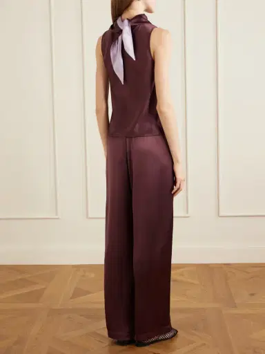 LESET Barb Draped Satin Blouse | Thumbnail 3 LESET Barb Draped Satin Blouse | Thumbnail 3
