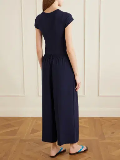 LESET Arielle Pleated Cropped Cady Wide-leg Pants | Thumbnail 3