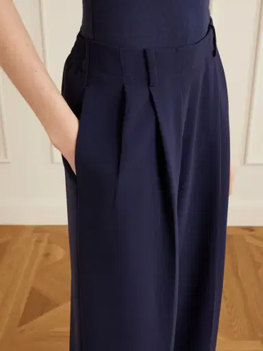 LESET Arielle Pleated Cropped Cady Wide-leg Pants | Thumbnail 4