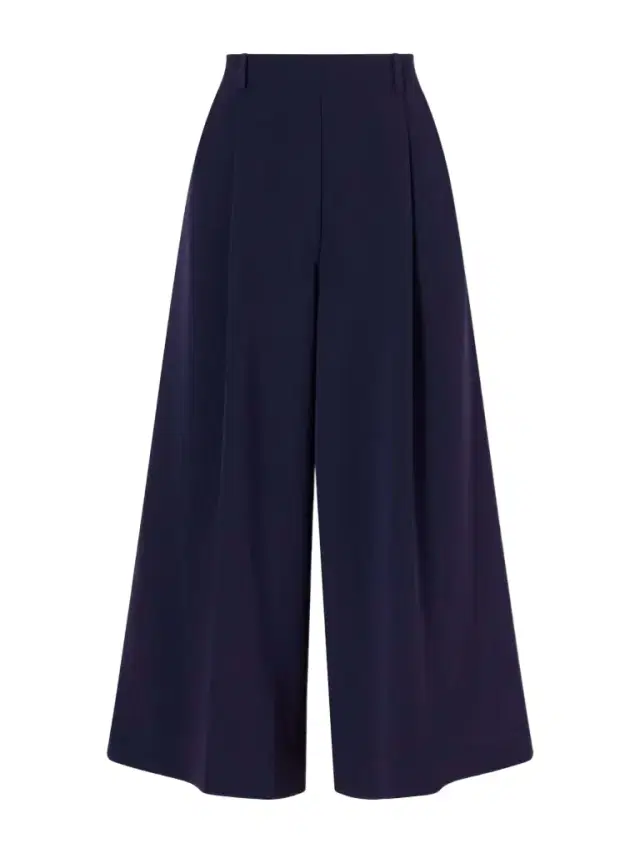 Arielle Pleated Cropped Cady Wide-leg Pants