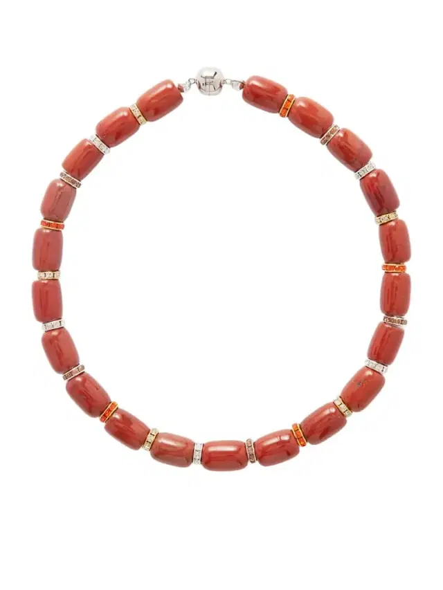 Julietta Rhodium-plated Jasper Necklace