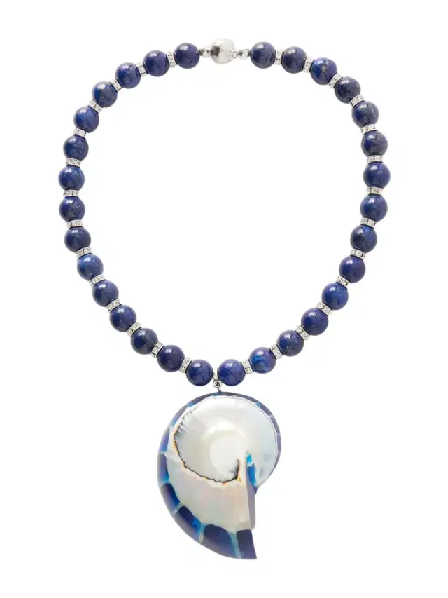 Exclusive Rhodium-plated, Shell And Resin Necklace