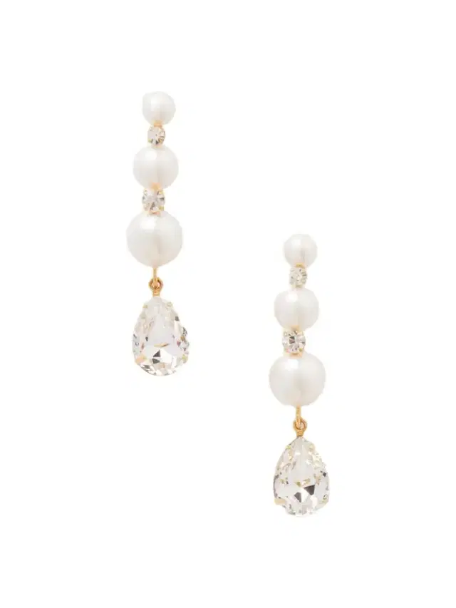 Gold-plated, Crystal And Pearl Earrings