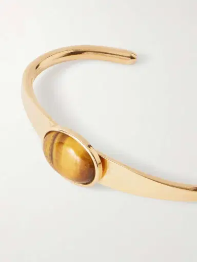 Jennifer Behr Elaine Gold-plated Tiger's Eye Cuff | Thumbnail 4 Jennifer Behr Elaine Gold-plated Tiger's Eye Cuff | Thumbnail 4