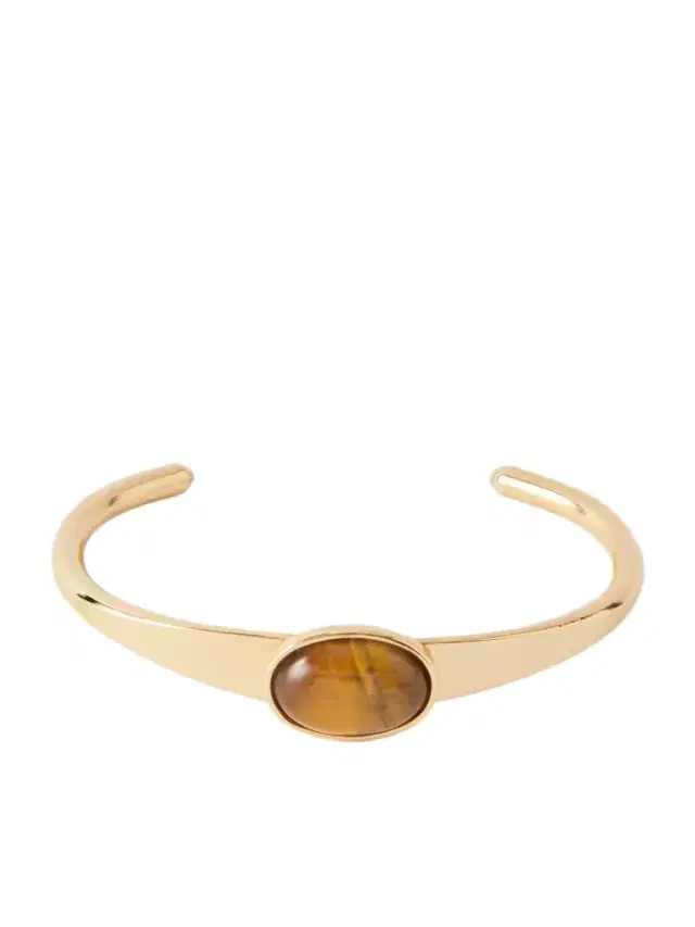 Elaine Gold-plated Tiger's Eye Cuff