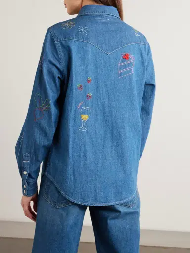 Mother All My Eyes Embroidered Denim Shirt | Thumbnail 3 Mother All My Eyes Embroidered Denim Shirt | Thumbnail 3