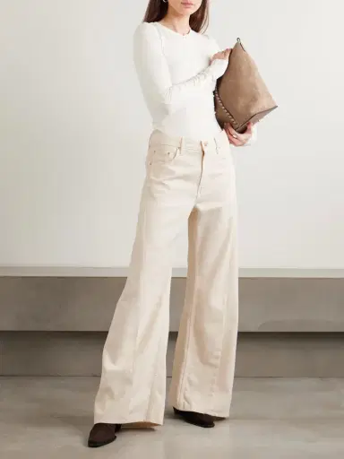 Mother Snacks! The Lemon Twist Sneak High-rise Wide-leg Jeans | Thumbnail 2 Mother Snacks! The Lemon Twist Sneak High-rise Wide-leg Jeans | Thumbnail 2