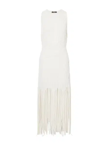 Balmain Fringed Pointelle-knit Midi Dress | Thumbnail 1 Balmain Fringed Pointelle-knit Midi Dress | Thumbnail 1