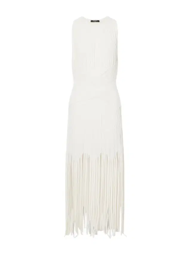 Fringed Pointelle-knit Midi Dress