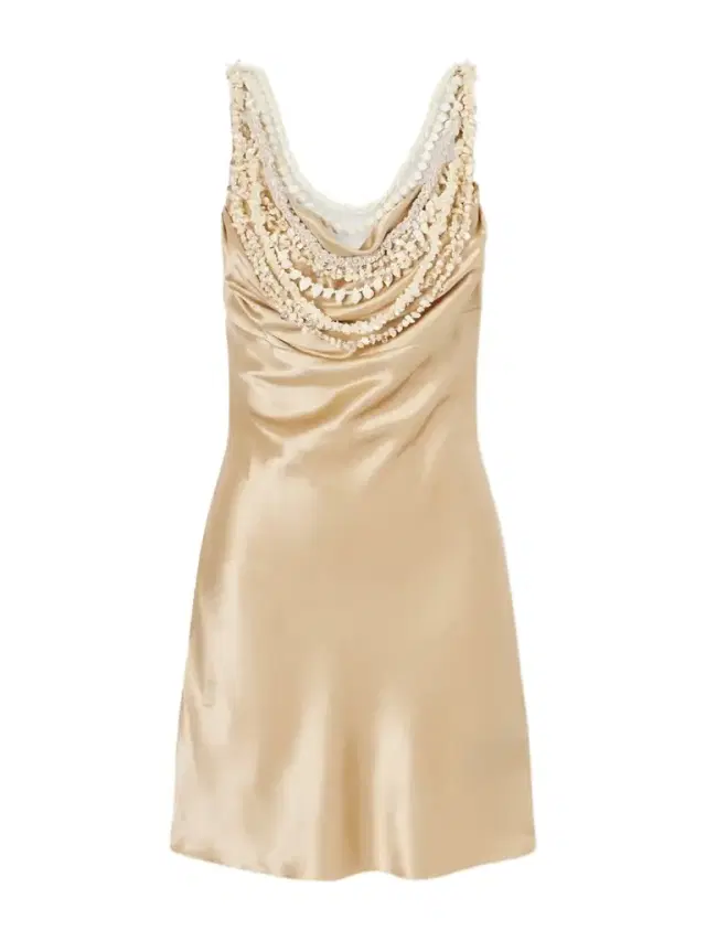 Embellished Draped Silk-satin Mini Dress