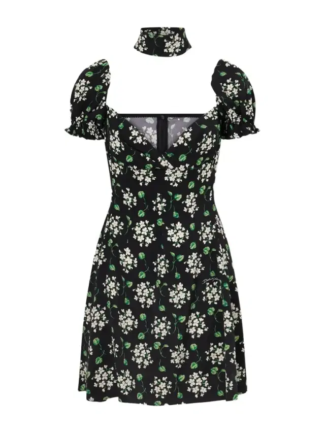 Silk Blend Floral Mini Dress