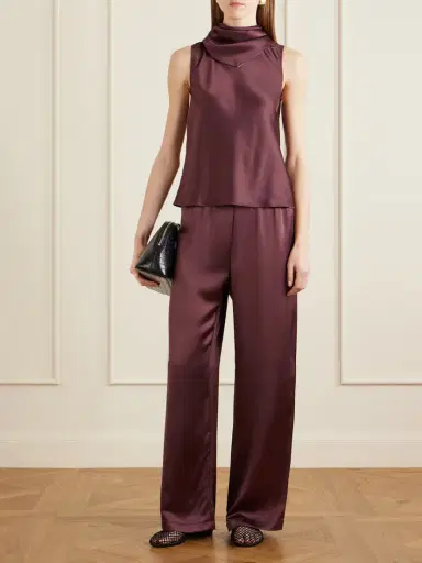LESET Barb Satin Wide-leg Pants | Thumbnail 2 LESET Barb Satin Wide-leg Pants | Thumbnail 2