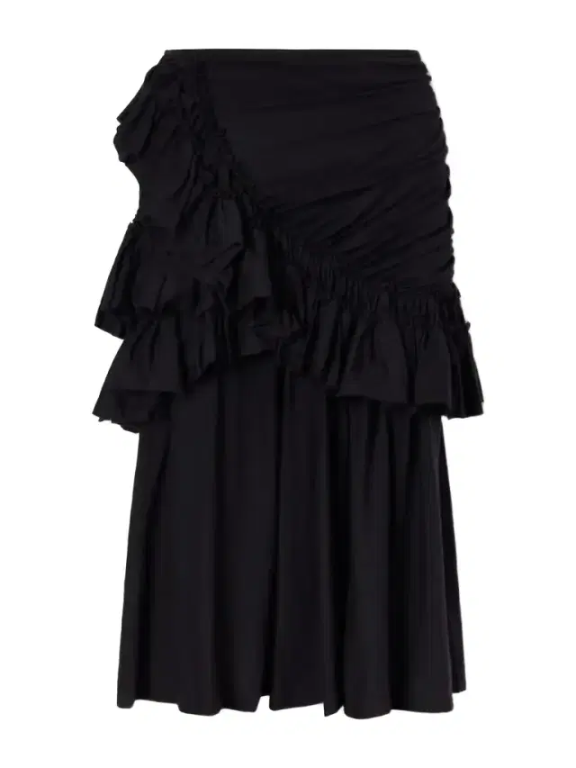Ruffled Cotton-jersey Midi Skirt