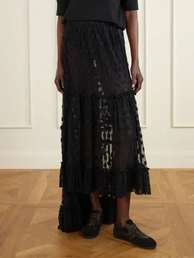 Dries Van Noten Sunia Embroidered Cotton-blend Mesh Maxi Skirt | Thumbnail 3 Dries Van Noten Sunia Embroidered Cotton-blend Mesh Maxi Skirt | Thumbnail 3