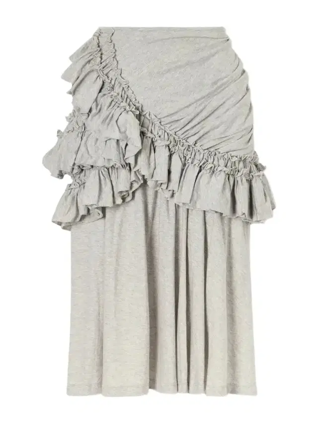 Ruffled Cotton-jersey Midi Skirt