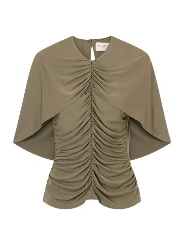 Kallmeyer Emme Cape-effect Gathered Jersey Top